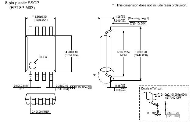 Чертёж корпуса SSOP-8