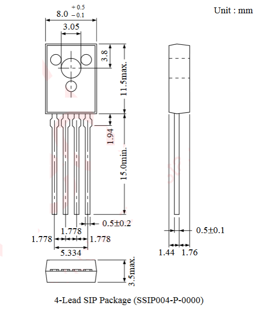 Чертёж корпуса TO-126F4